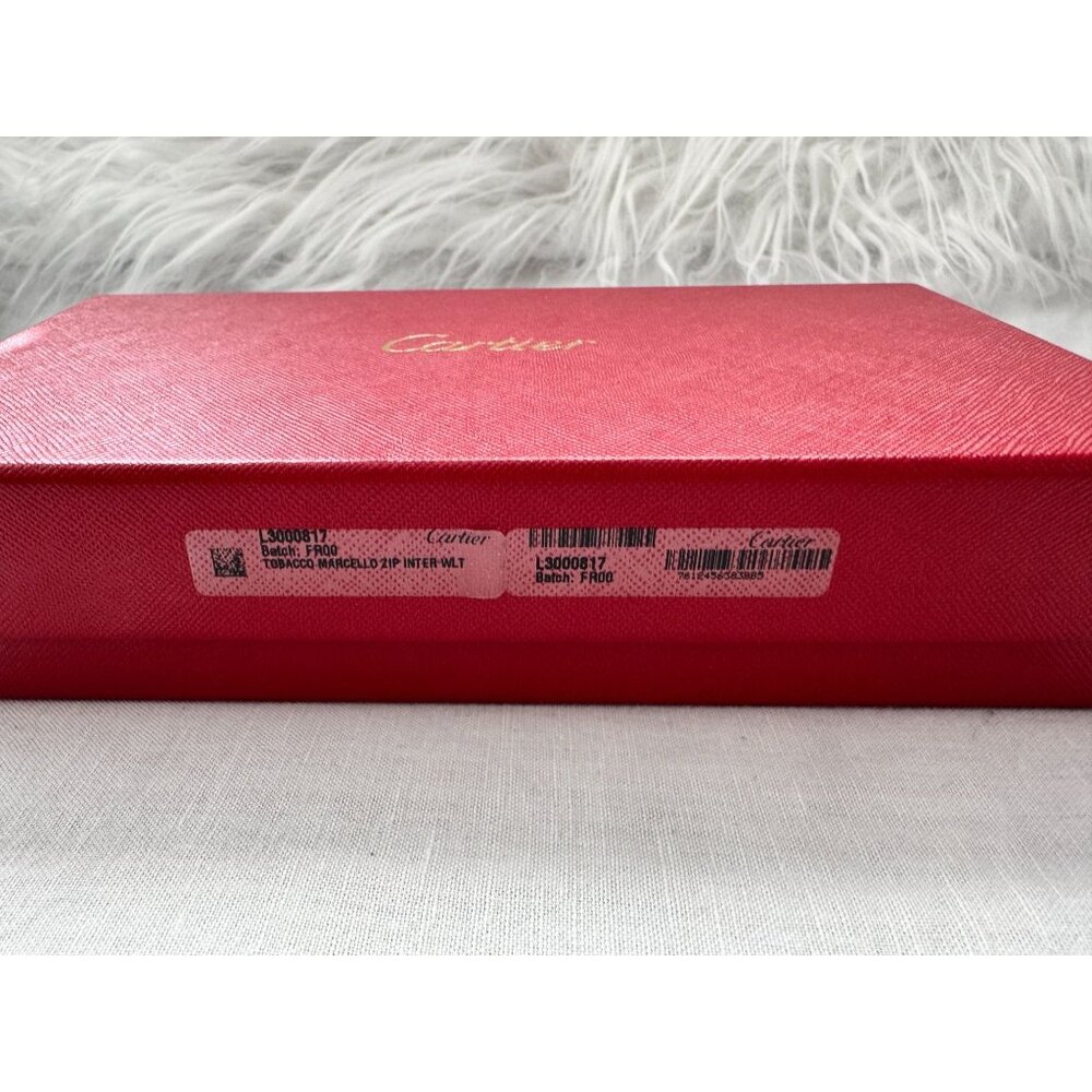 Cartier Red Monogram Leather Long Wallet With Snap Closure - Picture 15 of 16